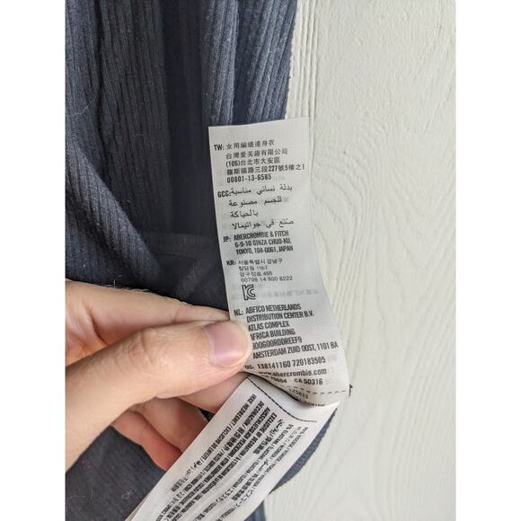 Abercrombie & Fitch Womens Sz M Ribbed Black Bodysuit V Neck Boho - Picture 5 of 8